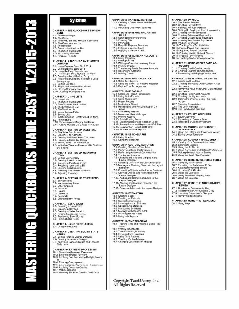 QUICKBOOKS PRO 2015 2014 2013 Training Tutorial DVD and Digital Course 9 Hours