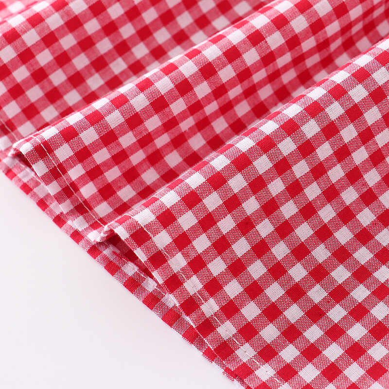 NEW Boutique Minnie Mouse Girls Embroidered Smocked Red Gingham Plaid Dress