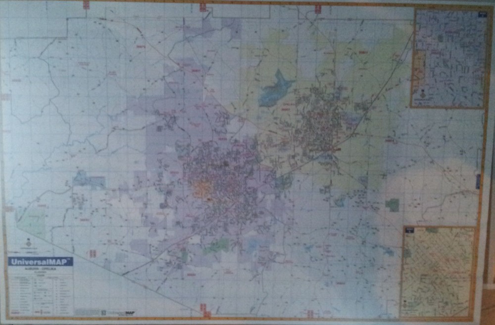 Auburn Opelika AL Laminated Wall Map (U)