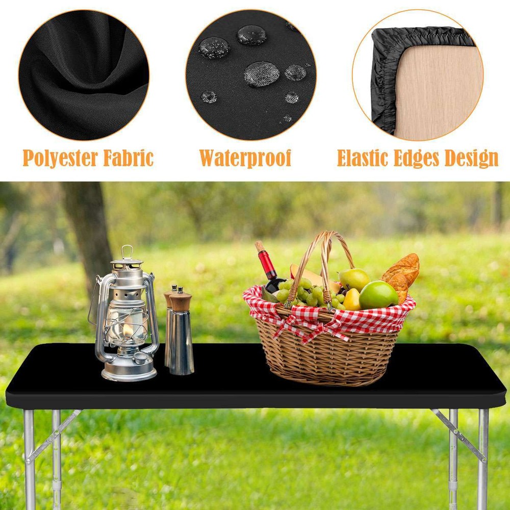 Picnic Table Cloth,Elastic Fitted Tablecloths for 6ft(30*72inch) Rectangle Table