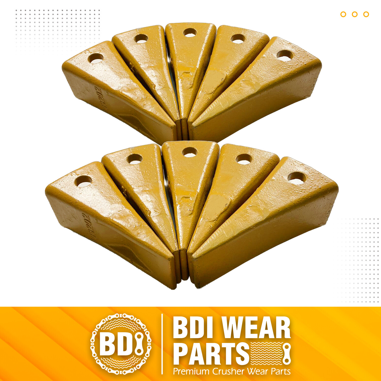 1U3202 Bucket Teeth with Pins 8E6208 Retainers 8E6209 for J200 Series - 10 Set