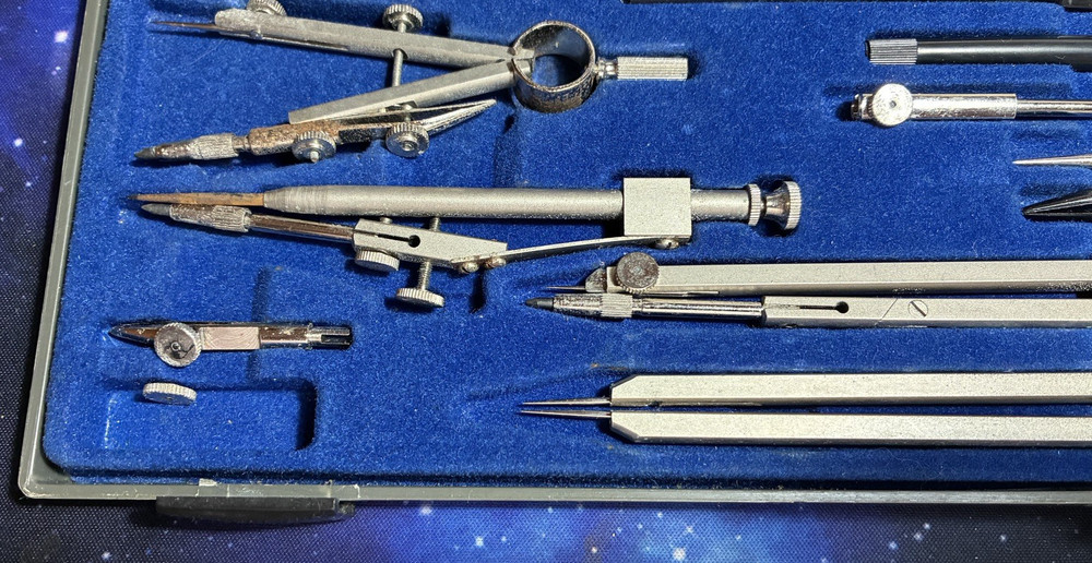 Vintage Kronos 311 Compass Set Technical Drawing Kit Engineering Draftsman Tools