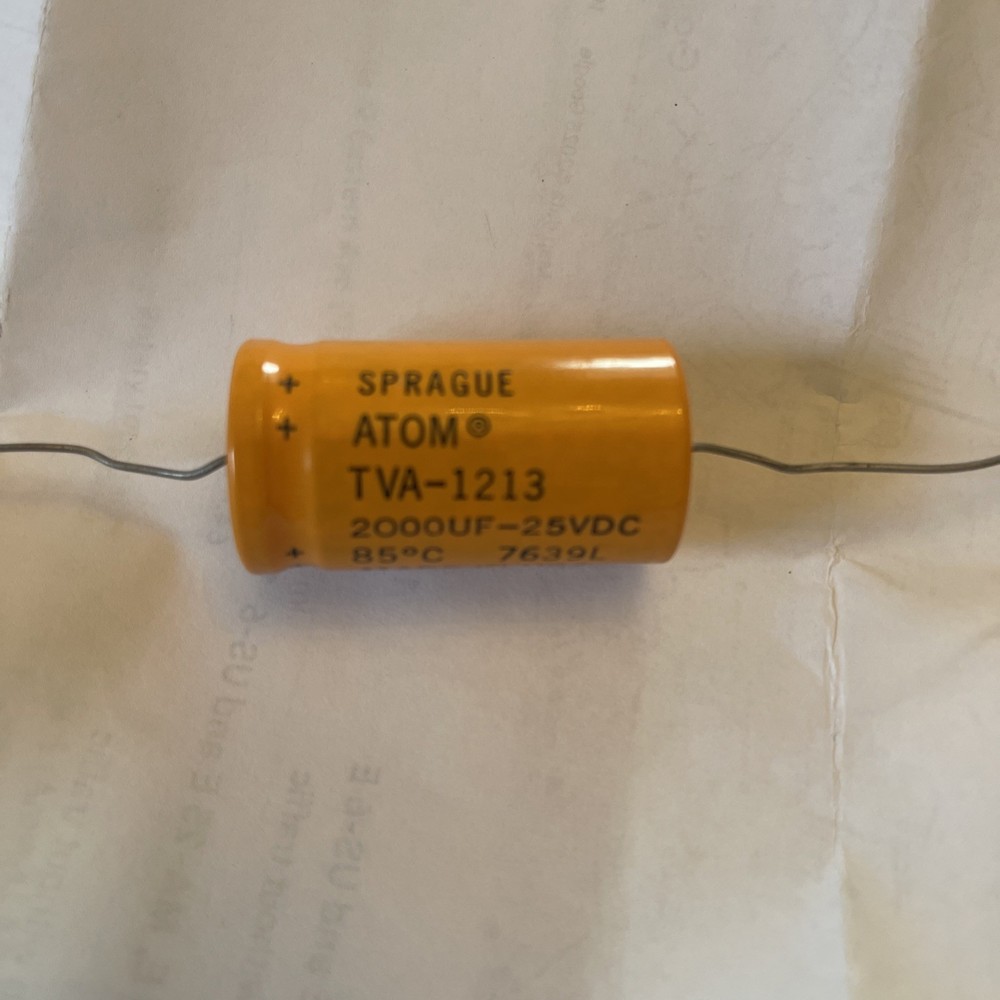 SPRAGUE ATOM   TVA-1312  2000UF-25VDC CAPACITOR
