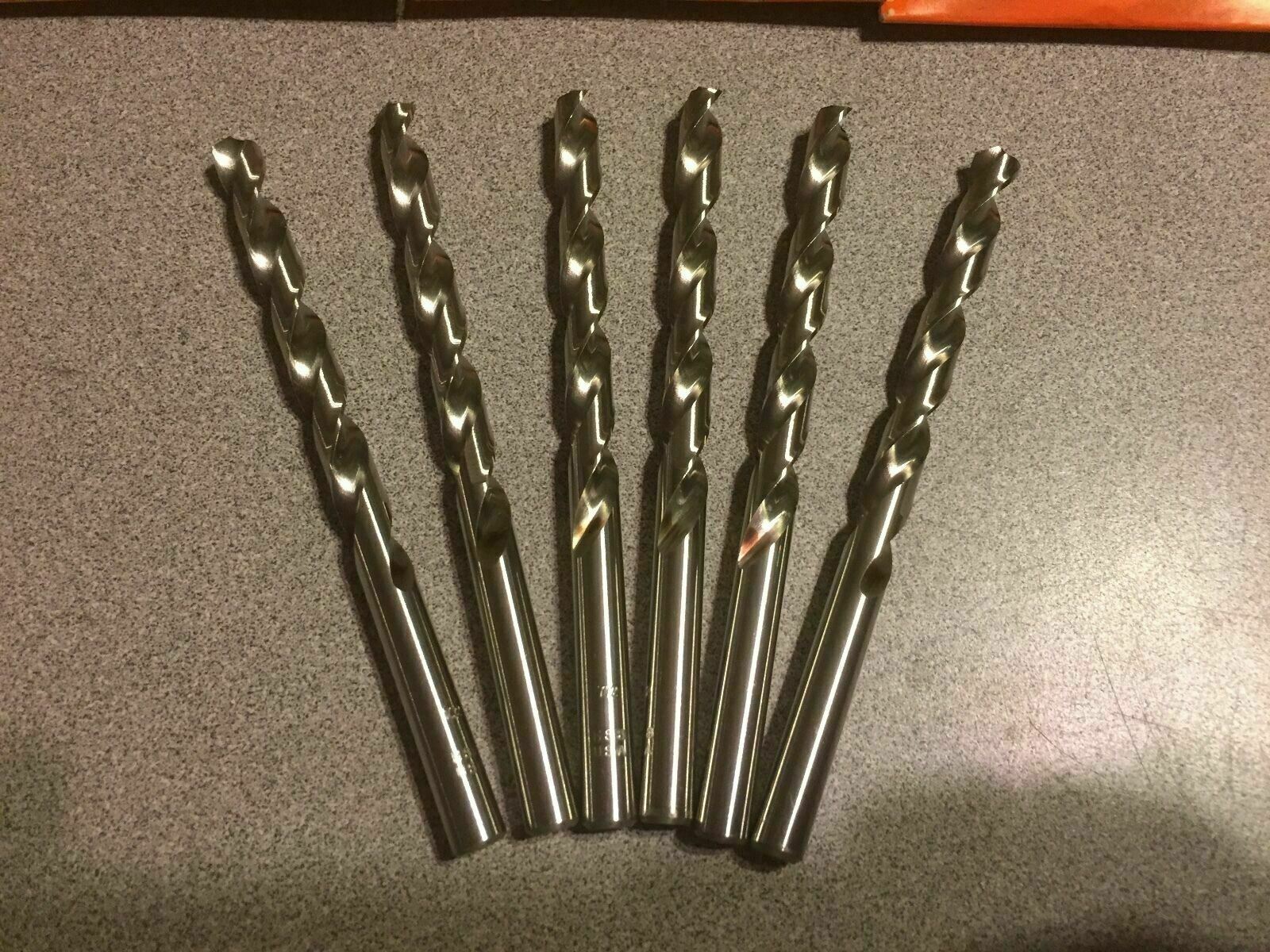 6PCS Triumph Twist Drill Bit 7.2mm 9/32" Bright Finish Jobber High Speed USA