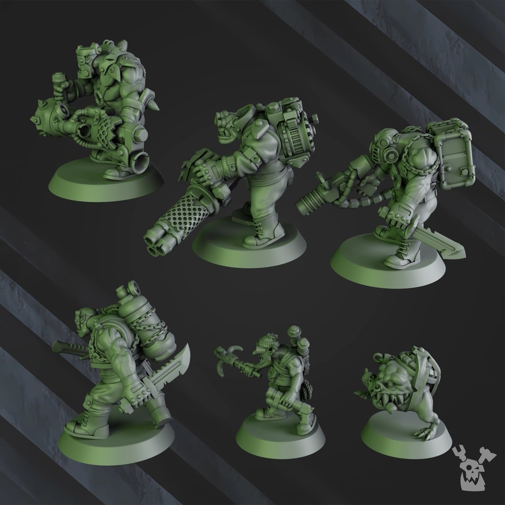 GREEN PORKAZ HORDE BLAK ORKS MOB