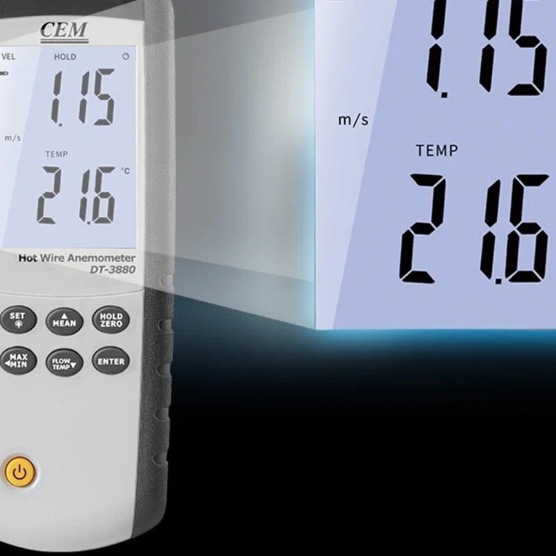 DT-3880 Handheld Thermal Anemometer High-Precision Sensor Wind Speed Meter