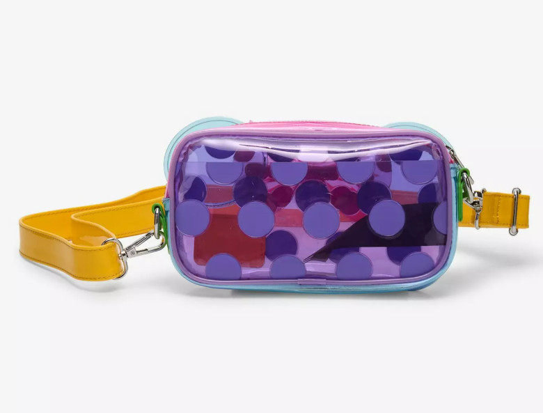 Loungefly Crossbody Bag Purse MINNIE MOUSE COLORBLOCK Jelly Polka Dot Rainbow