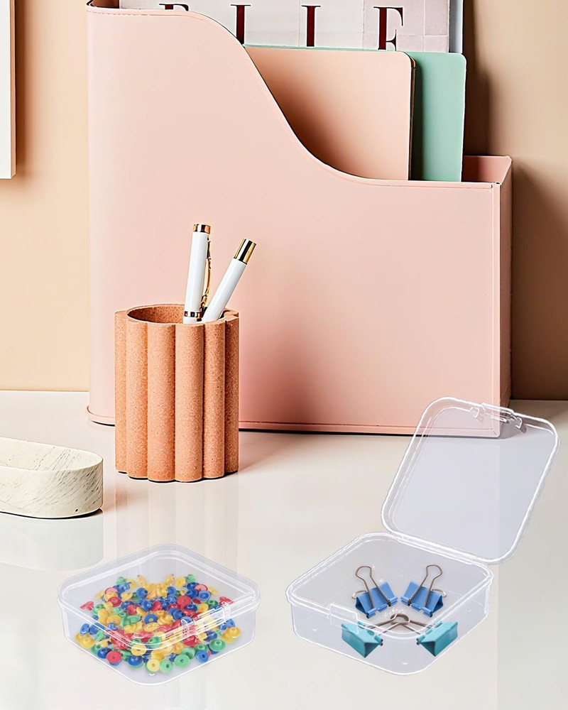 Small Plastic Case, 24 Pack Clear Plastic Beads Storage Containers Clear Craf...