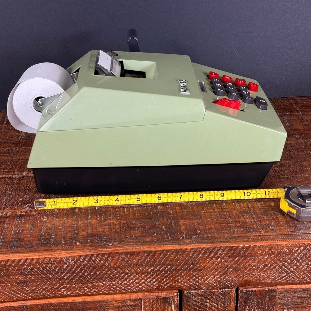 Hermes Precisa 109-7 Pristine Fully Operational Adding Machine Rare Collectors