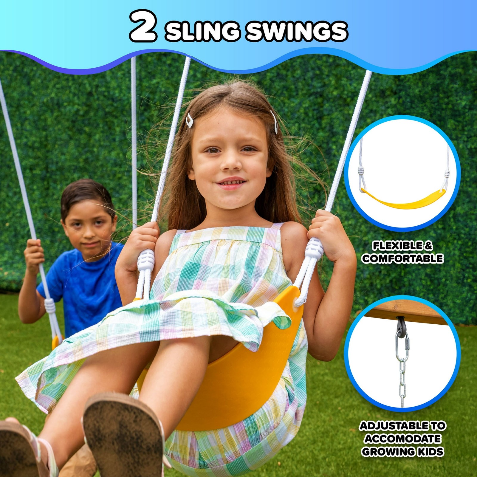 Outdoor Wooden Swing Set Kids Backyard Playground Playset Playhouse Play Slide