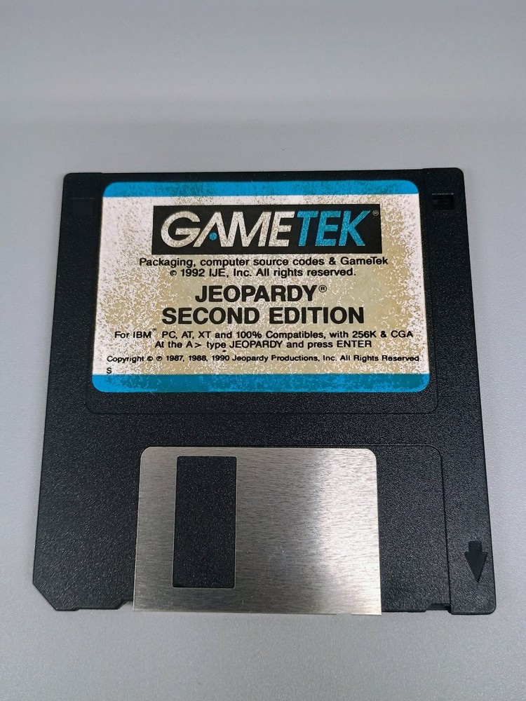 Gametek Jeopardy Second Edition Floppy Disk Game IBM PC XT AT CGA 256K
