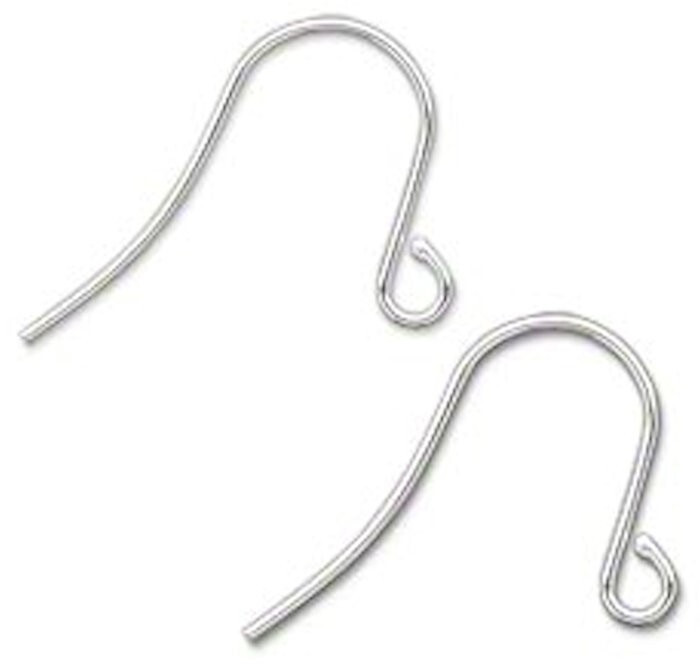 Ear Wire, 10 Silver Plated Brass 15mm Fishhook with Open Ball Loop Earrings