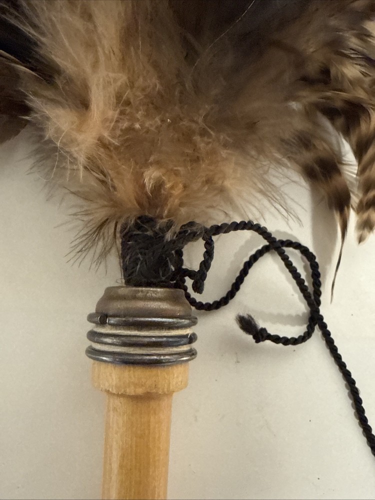 Real Feather Duster with Rope Hook and Wooden Handle