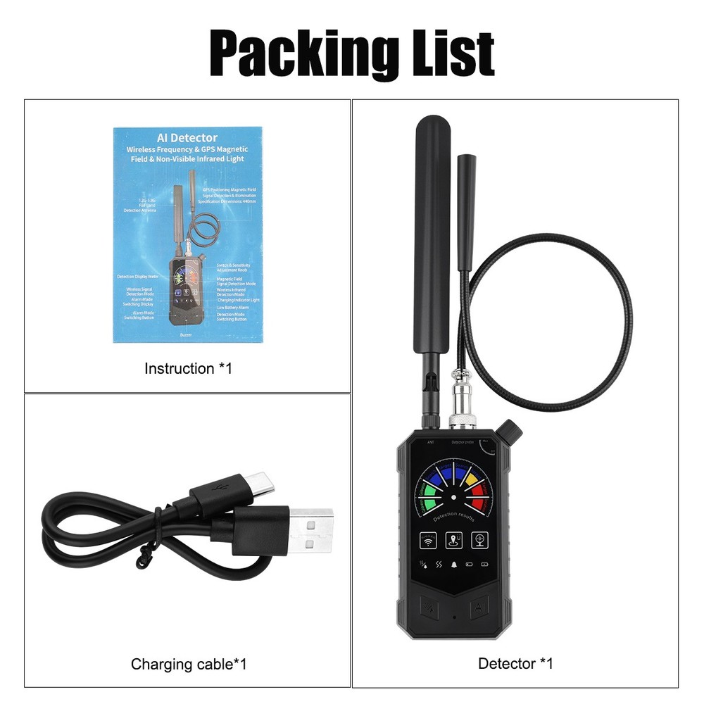 Anti-Spy Camera Wireless RF Detector GSM Bug GPS Tracker Finder Scanner Device#