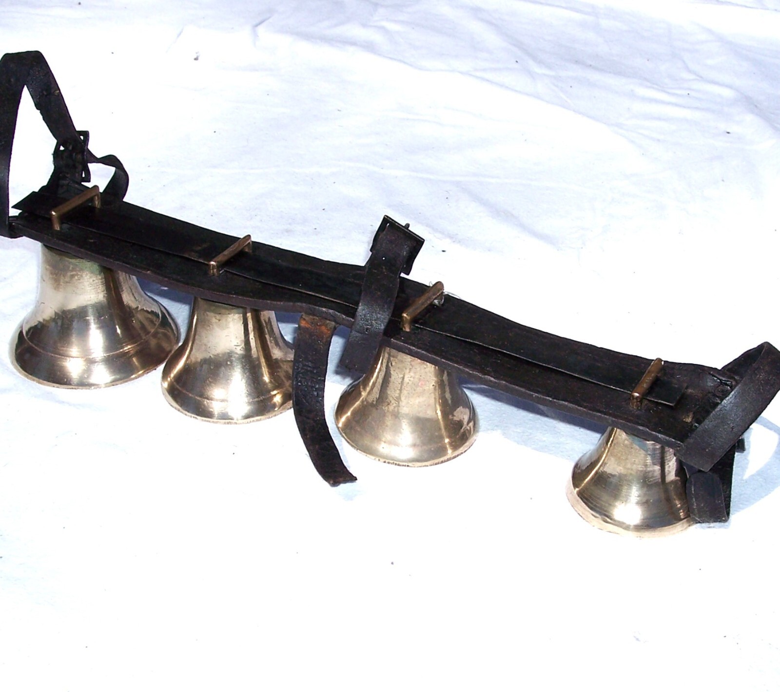 Antique Shaft Sleigh Four Bells Horse Driving Harness Carriage #9