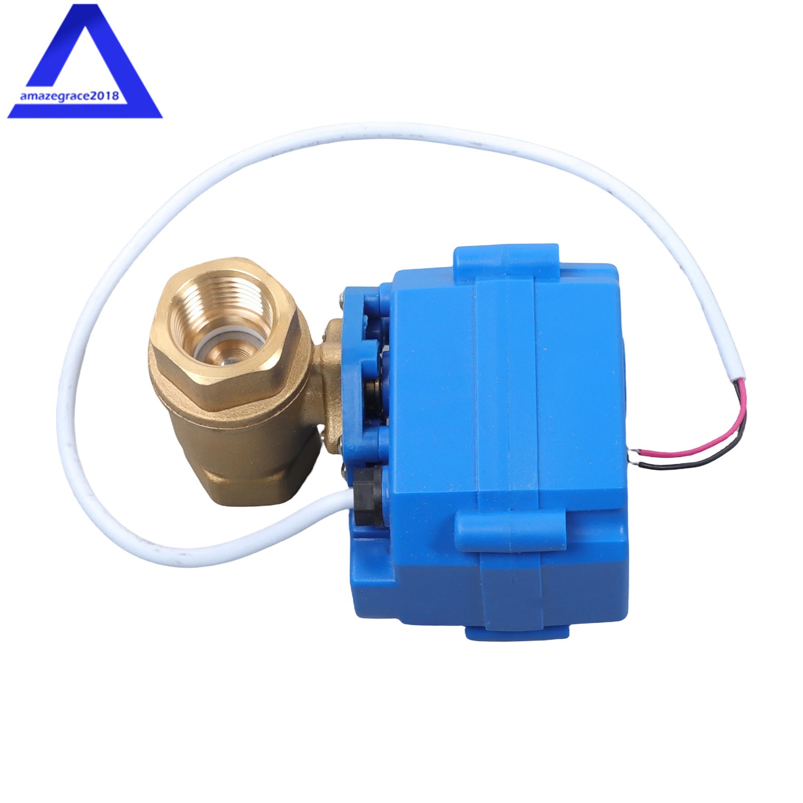 1/2" Brass Motorized Ball Valve, Full Port, 9-24V AC/DC, 2 Wire Auto Return