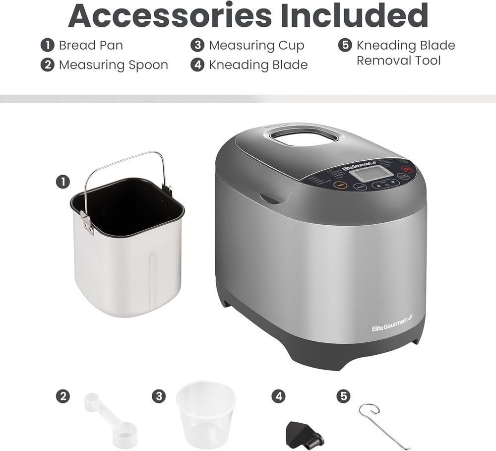 Luxury Programmable Bread Maker: 3 Sizes, 19 Functions, Perfect Bread Every Time