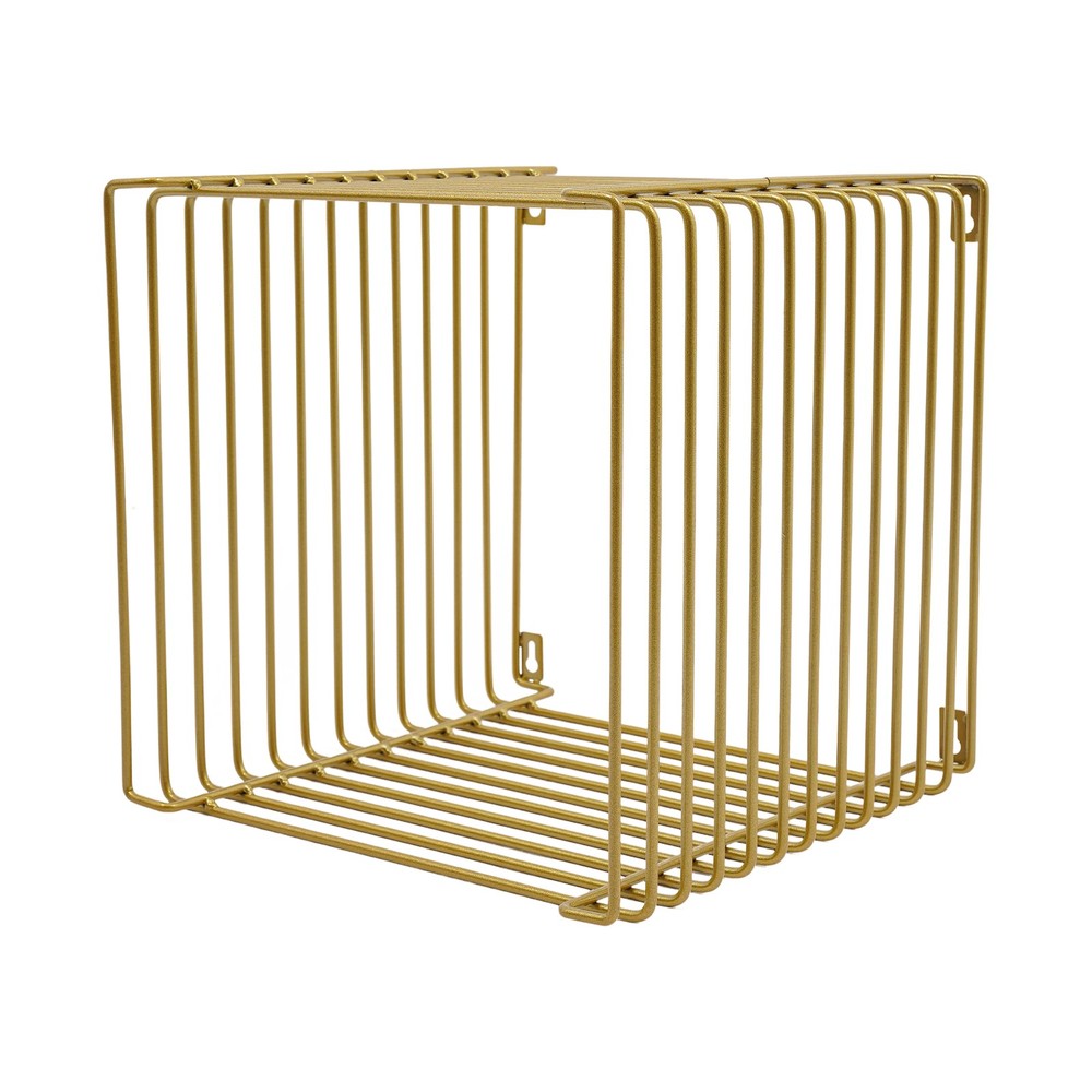 Side Table Square Geometry Side Table Linear Metal End Table 120kg/264.55lbs