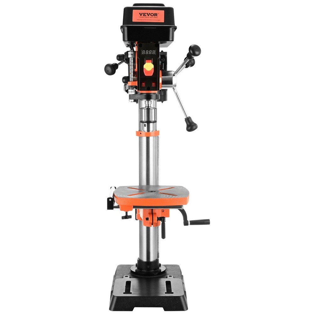 12" Cast IronBenchtop Drill Press 5Amp 120V Variable Speed w/ Laser Work Light