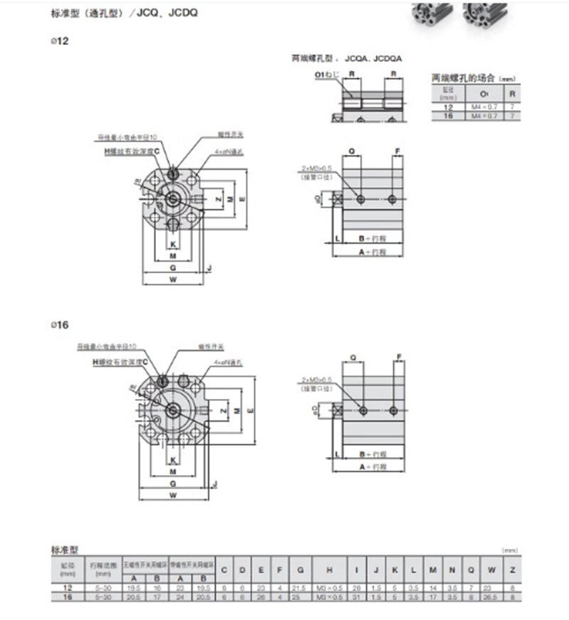 New 1pc JCDQA20-20 Thin Cylinder Pneumatic cylinder SMC Type