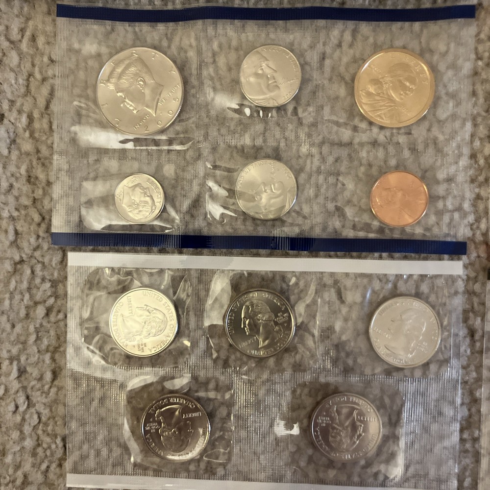 2005 US Mint Uncirculated Coin Set, P&D, 22 Coins, COA