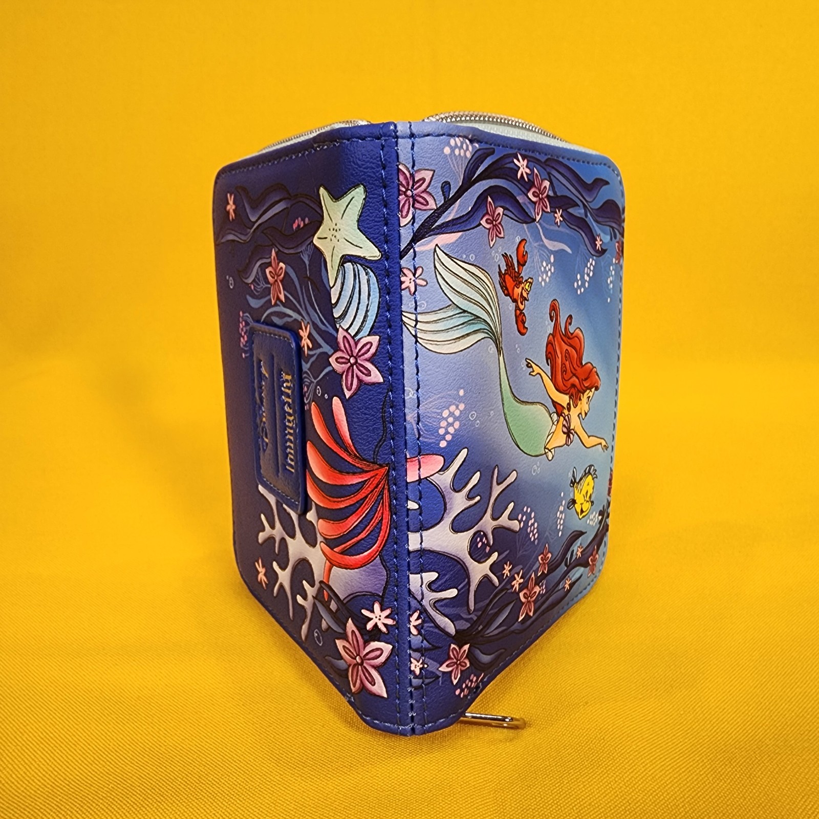 Loungefly Disney Princess Little Mermaid Ariel Flounder Sebastian Zip Wallet NEW