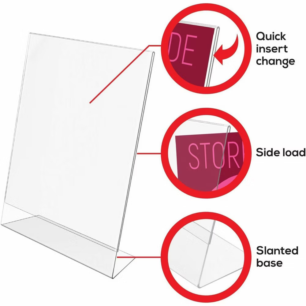 Image Document Holder 8.5" x 11" Vertical, Table Top Clear Plastic (6 Pack) NEW