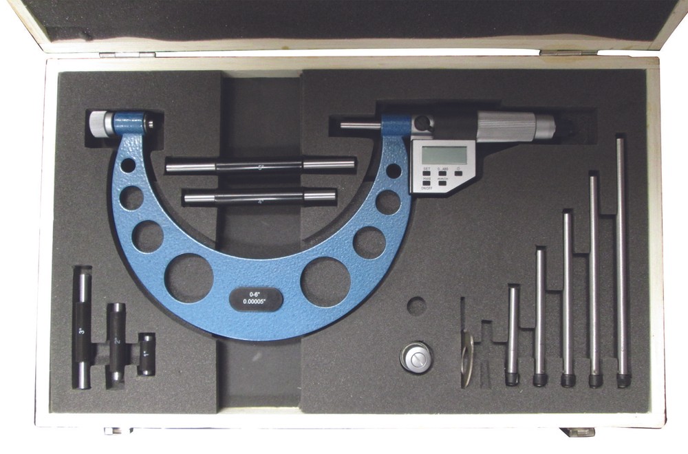 0-6" / 0-150mm Electronic Interchangeable Anvil Outside Micrometer