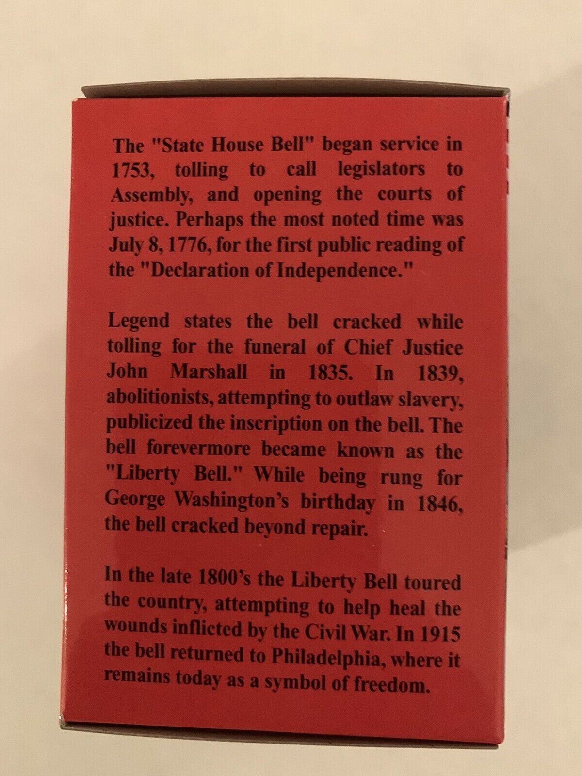 Liberty Bell on a metal stand