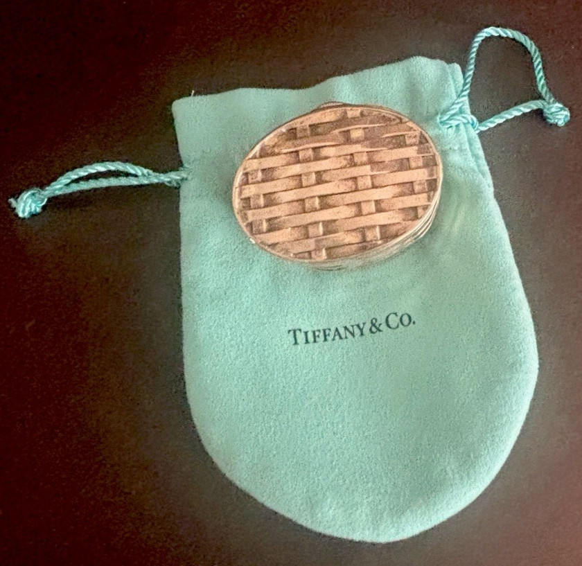 Tiffany & Co ~ Sterling Silver ~ Basket Pill Box