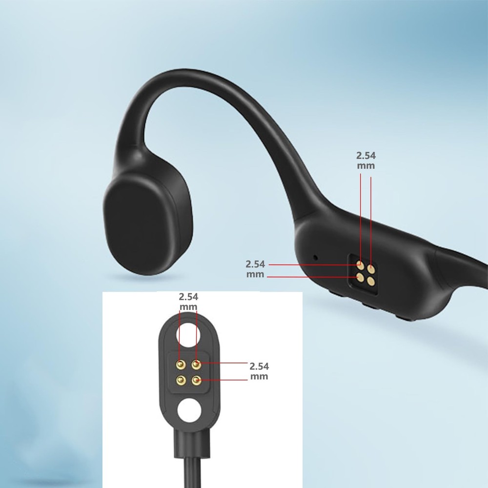 VBANU Replacement Charging Cable for Bone Conduction 60 centimeters, Black
