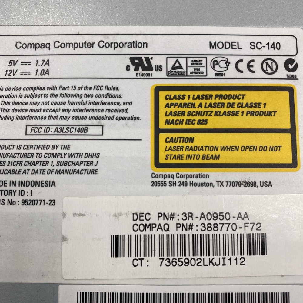 HP COMPAQ SC-140 CD ROM