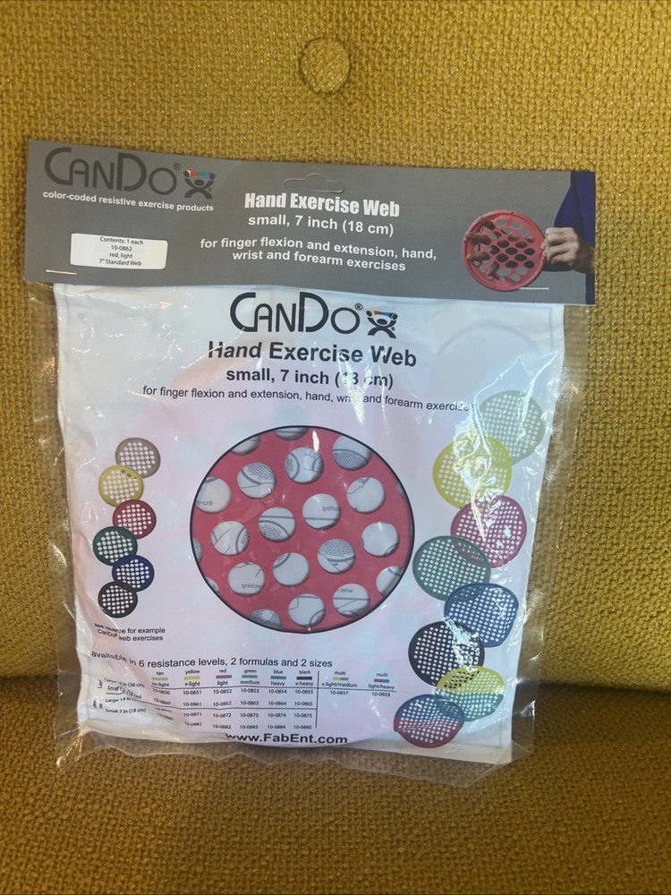 Cando Hand Exercise Web - Latex Free - 7" Diameter - Red - Small