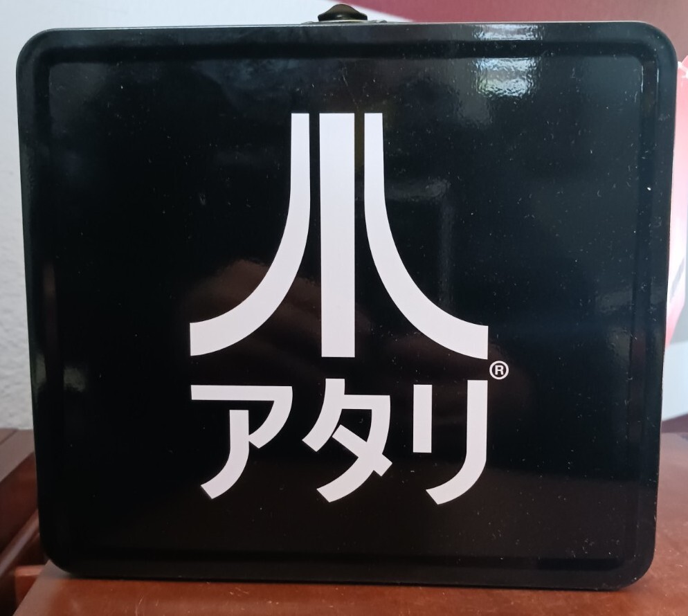 LUNCH BOX TIN SCHOOL CONTAINER CUP THERMOS ATARI KATAKANA