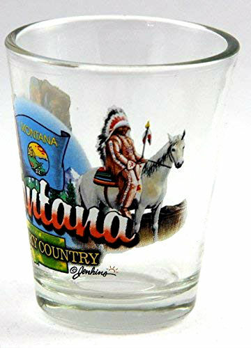MONTANA BIG SKY COUNTRY STATE ELEMENTS SHOT GLASS SHOTGLASS