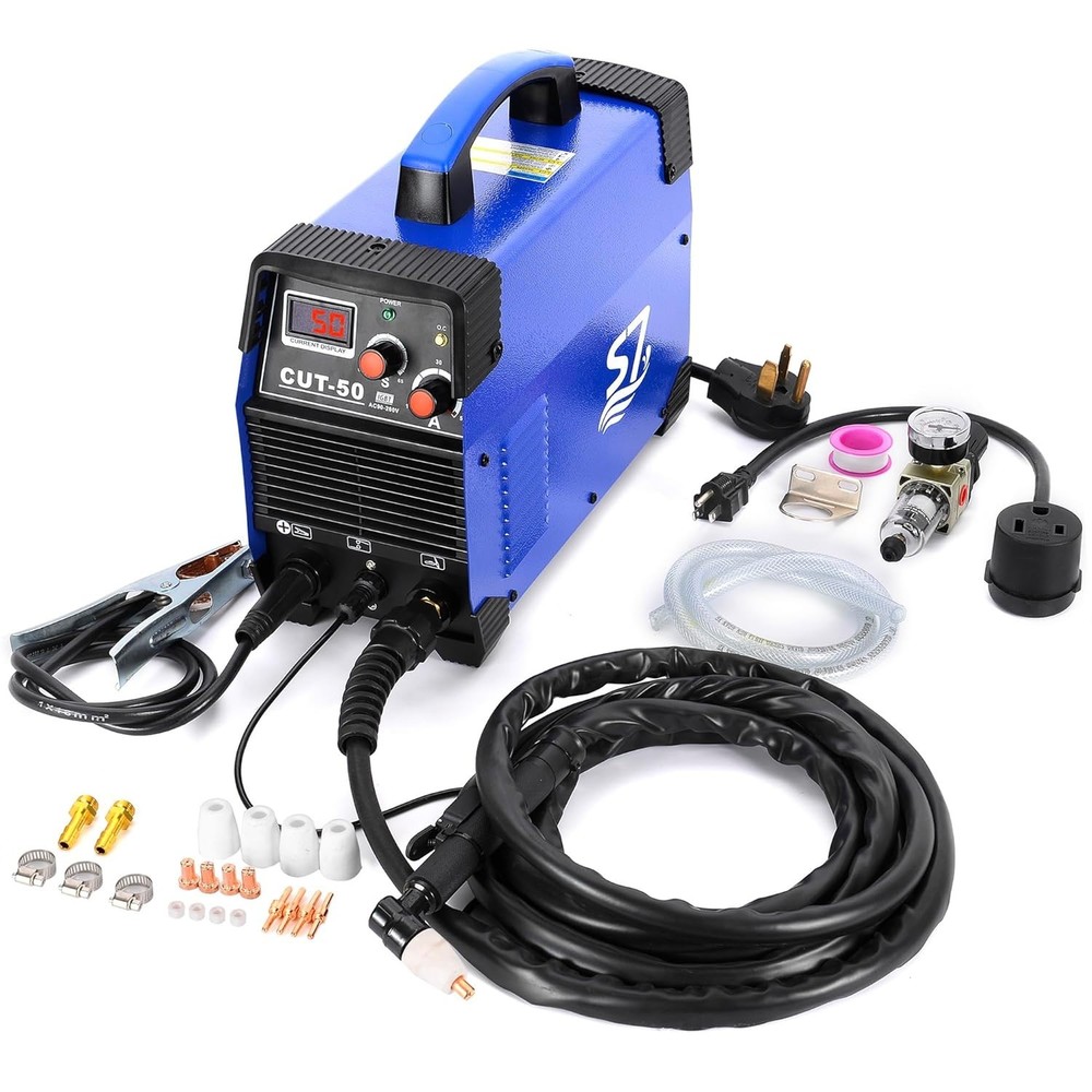 Upgraded 55A Plasma Cutter with Air Compressor Compatibility-