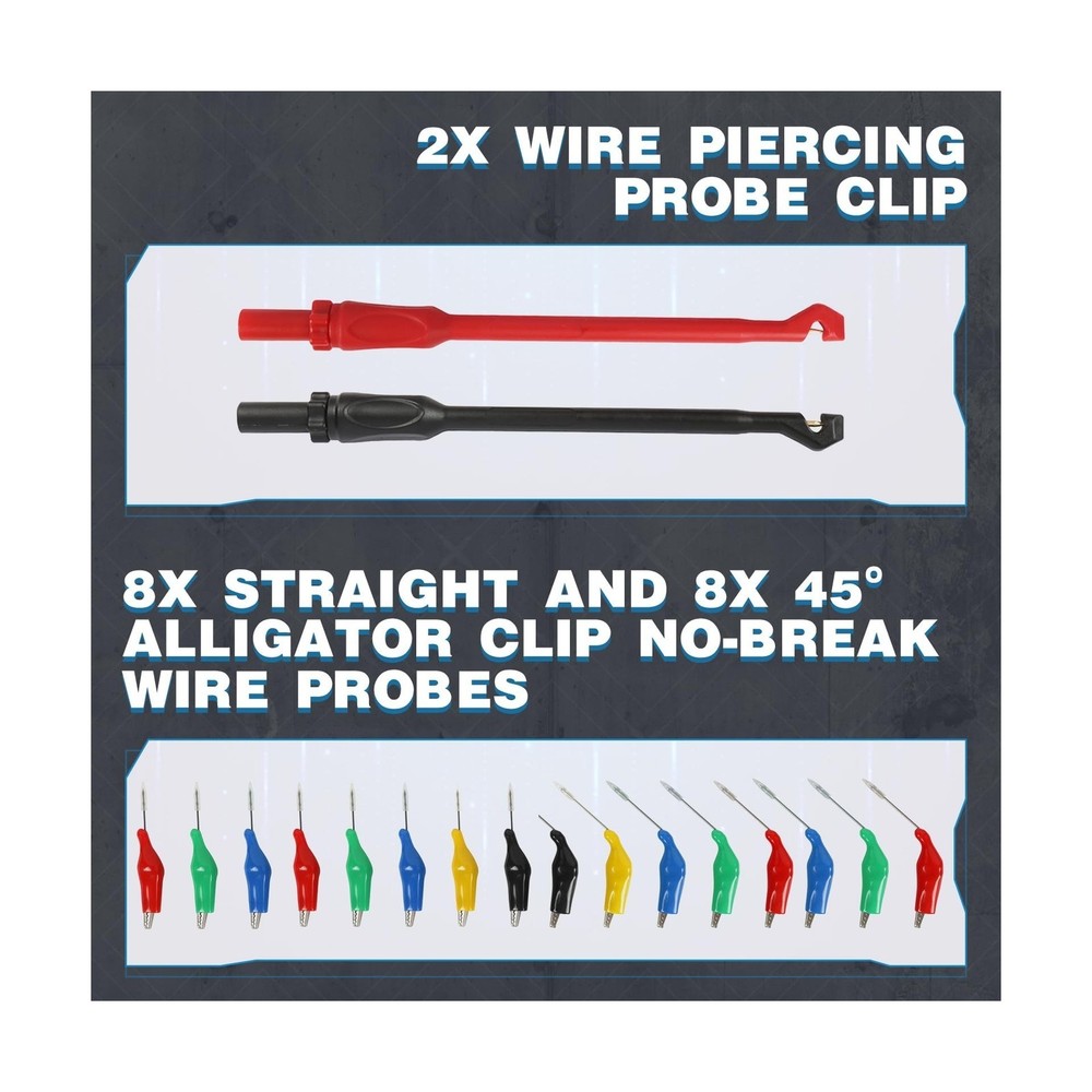 110PCS Automotive Circuit Test Lead Kit, Multimeter Leads Kit,Multi Function ...