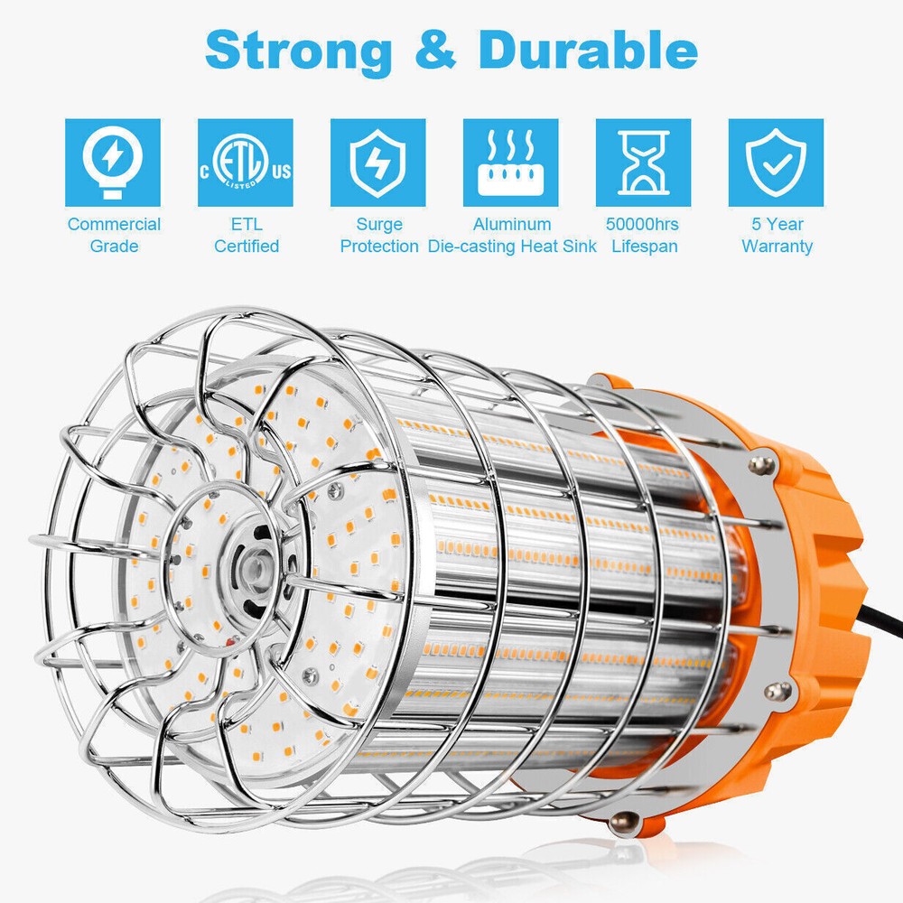 100W LED Temporary Work Light Portable Garage Workroom Construction Lights 5000K