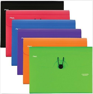 Five Star 6 Pocket Plastic Expanding File Select Color