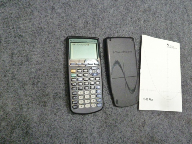 Texas Instruments TI-83 Plus Black Graphing Calculator With Cover - Tested