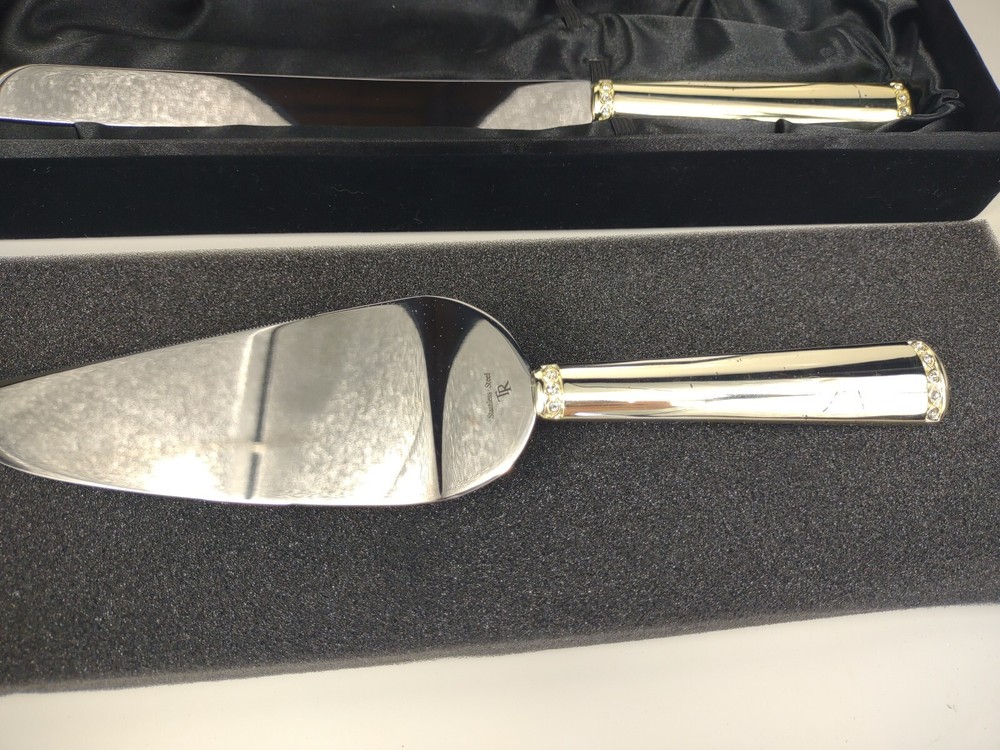 Things Remembered Cake Serving Set silver plated flute and server w box wedding