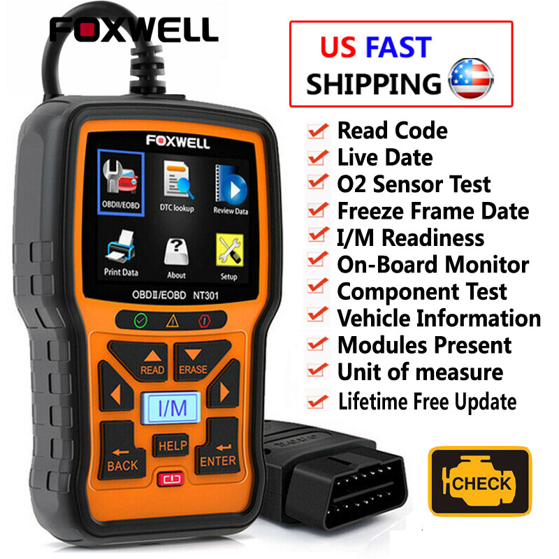 Foxwell NT301 OBD2 Scanner Code Reader OBD II Check Engine Car Diagnostic Tool