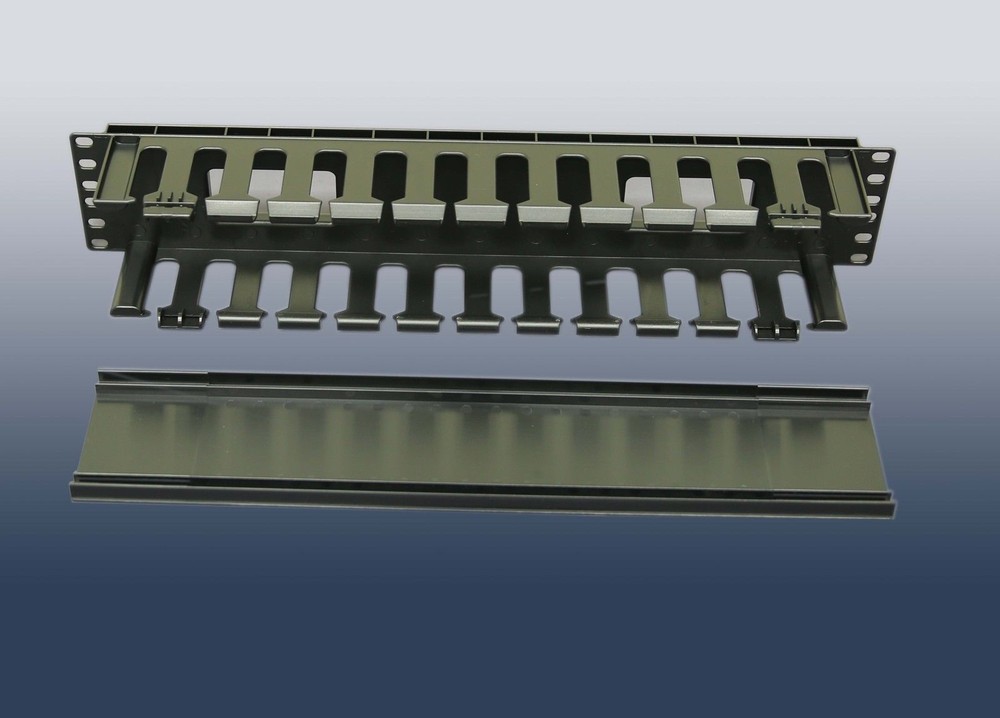 10 Pack 19" 2U Cable Managment Manger 12 slots Unit with Cap-Plastic
