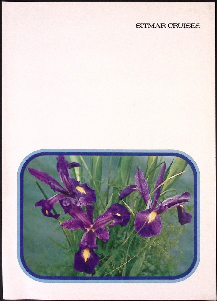 1974 Sitmar Cruises Luncheon Menu TSS Fairwind Purple Iris