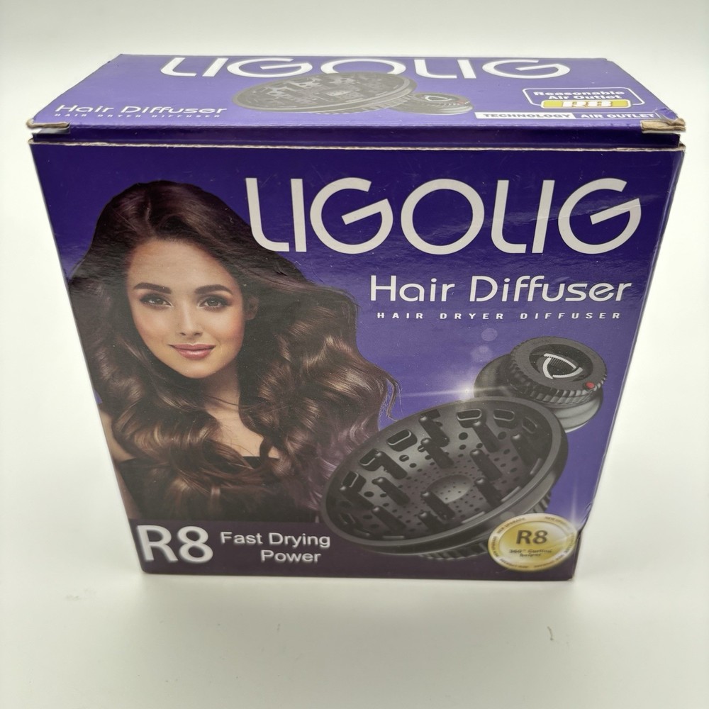 LIGOLIG Hair Diffuser. Black. New In Open Box.