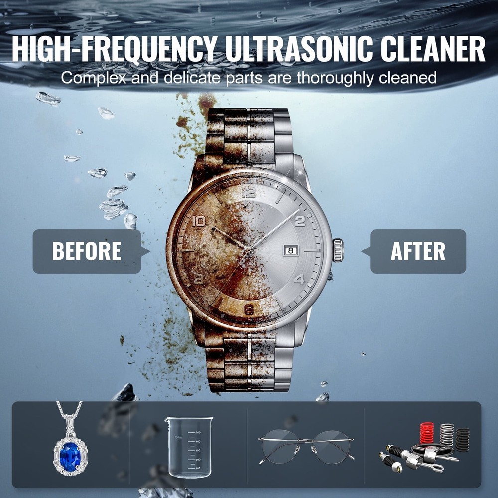 3L Digital Ultrasonic Cleaning Device W/ Heating Function & Timer Including