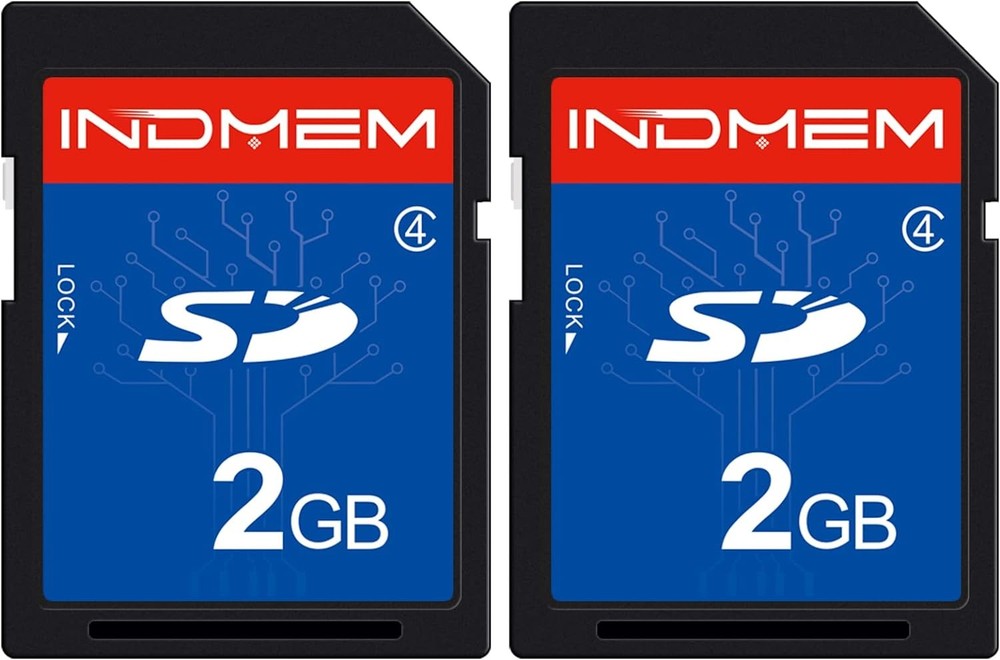 INDMEM 2 Pack SD Card 2GB Class 4 Flash Memory 2G SLC Stanard Secure 2PC