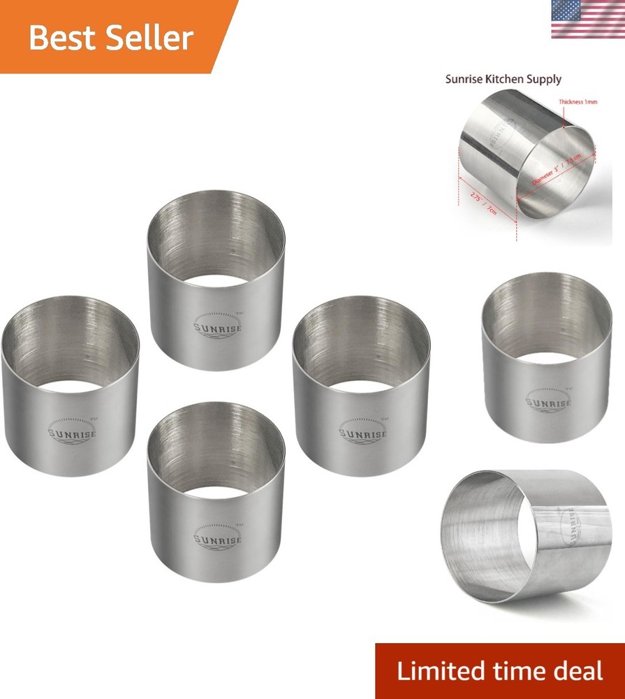 Versatile 4-Pack Stainless Steel Plating Forms - 3" Diameter for Desserts