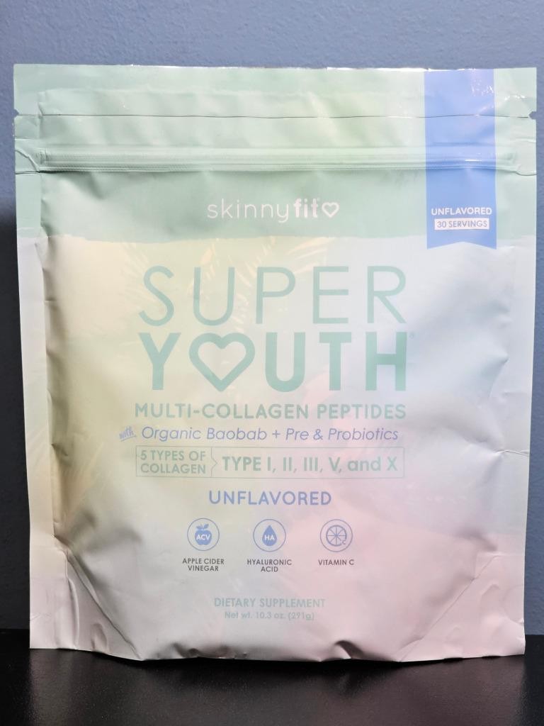 Skinny Fit Super Youth UNFLAVORED Multi-Collagen Peptides 30 Servings Exp 4/2027