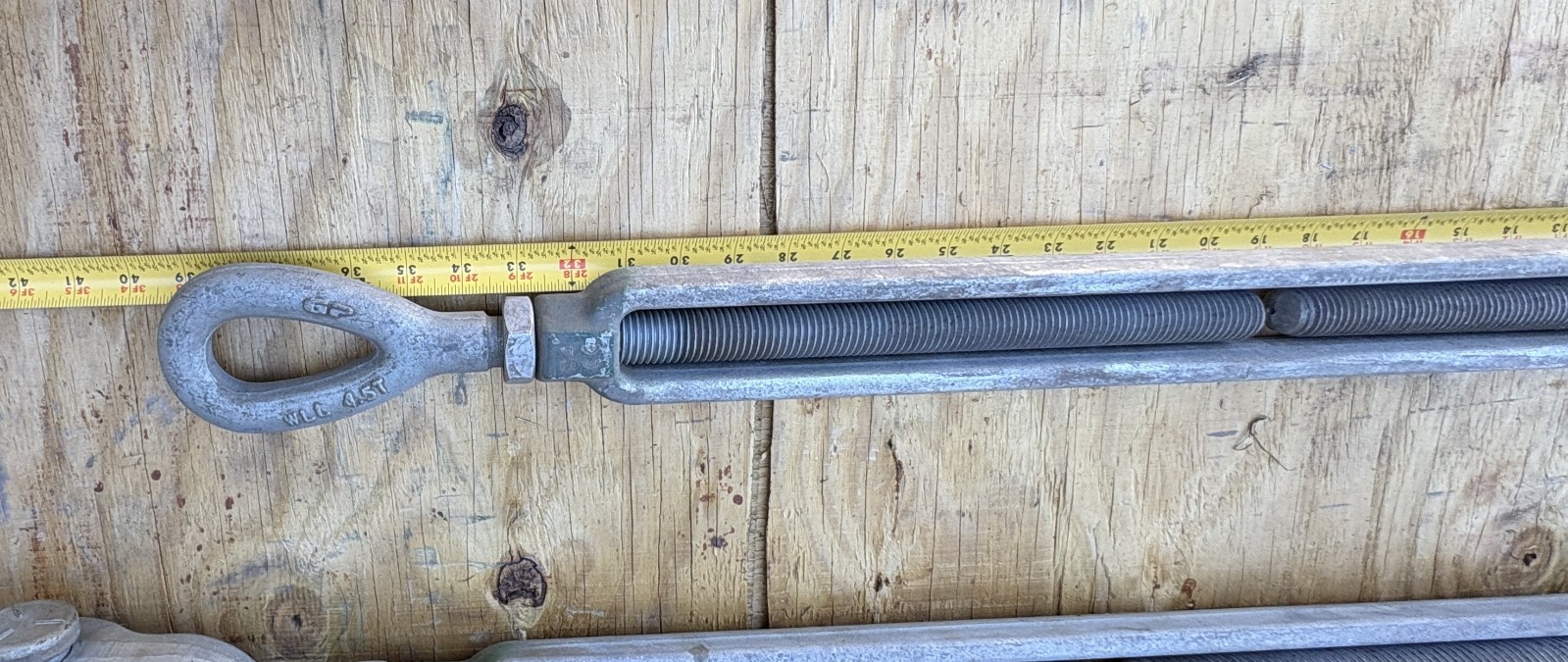 Green Pin Turnbuckle 1” x 24” Turnbuckle, jaw-jaw end-fitting, 4.5 Ton load